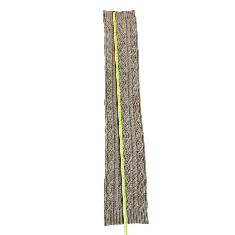 Polo Ralph Lauren‎ Wool Rabbit Hair Cable Knit Scarf Oatmeal Beige Chunky Winter